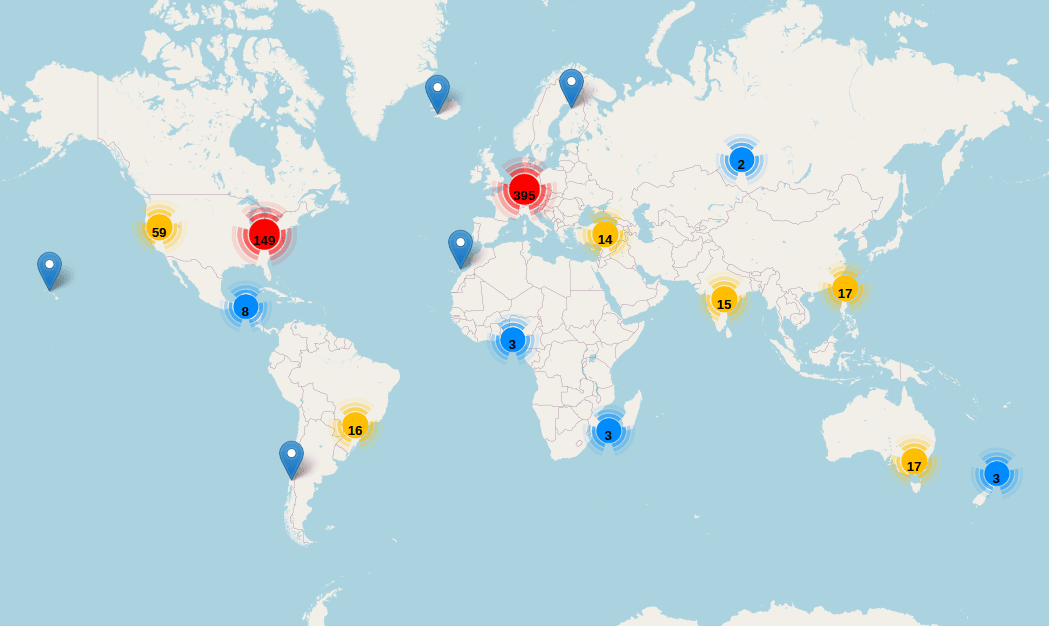 Global Map of Hackerspaces